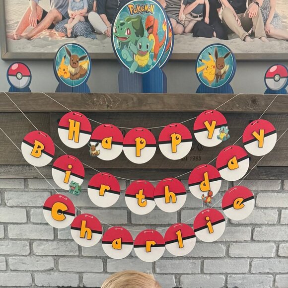 Pokemon Birthday Banner - Picture 1 of 5